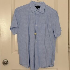 Banana Republic plaid houndstooth linen shirt